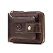 RFID Bifold Men's Cowhide Leather Zip Around Wallet Vintage Travel Multi Card Holder Purses, Brown