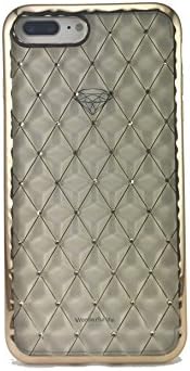 iPhone 7 Plus Case, SHENGO - 3D Luxury Crytal Soft TPU Case - Soft TPU+Czech Rhine Stone - Electronic Plainted Coating With Crystal - Fashion Style . ( 5.5 in ) (gold)