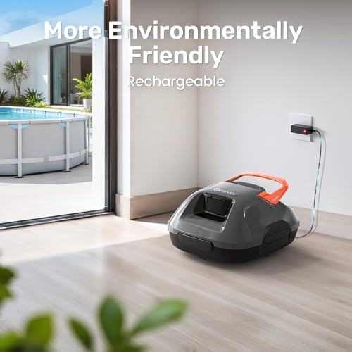 Gosvor Cordless Robotic Pool Cleaner, 90 Min Runtime Pool Vacuum, Self-Parking, 7.5 lbs Lightweight, Ideal for Above Ground Pools up to 860 sq.ft