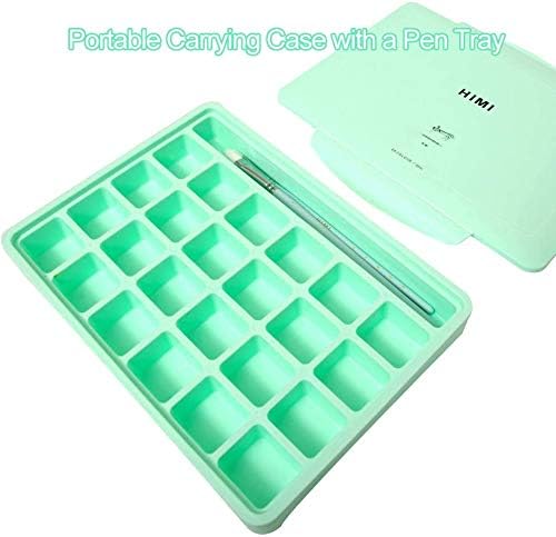 HIMI Gouache Paint Set, 24 Colours x 30ml with 3 Brushes & a Palette, Unique Jelly Cup Design, Non-Toxic - Image 3