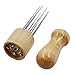 Quwei Felting Needle Kit with Eight Needles Tool, Craft Wool Felt Stitch Punch, Solid Wood Handle, Brown, Sharp Points, 8 Count