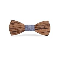 WOOD MEETS COLOR Handmade Customized Wedding Solid Wood Bow Tie (Zebra 1)