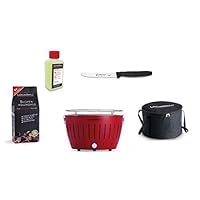  Lotusgrill Lotusgrill rot klein Edelstahl Stahl Kunststoff Balkon Camping Picknick ✔ rund ✔ tragbar rauchfrei ✔ Grillen mit Holzkohle ✔ für den Tisch 