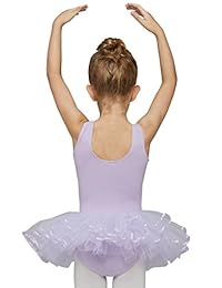 Vestido de leotardo de baile tutú sin mangas para niñas MdnMd