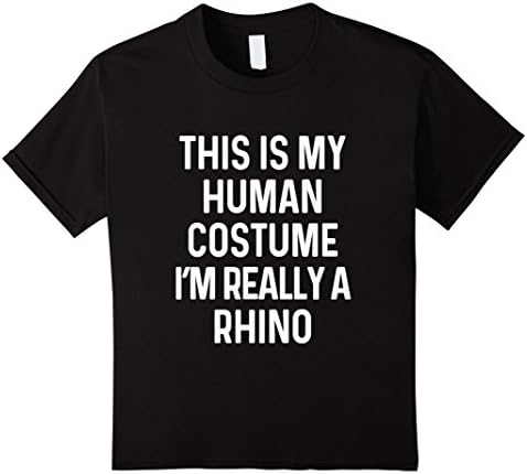 Kids Funny Rhino Costume Shirt Halloween Adults Kids Men Women 10 Black