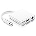 Spigen CA030C USB C Multiport Adapter Type C Multi Adapter Digital AV Adapter 1 USB-C Port/Type-C Recharging Port 1 HDMI Port and 1 USB 3.0 Port for New MacBook/Chromebook Pixel and Other