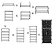 Function Home 12-Drawer Chest, 6 Tier Storage Organizer Tower, Metal Shelf with 12 Removable Fabric Bins, Ideal for Home Office Dorm Bedroom, Black