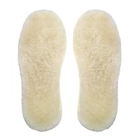 WOBAOS Sheepskin Replacement Insoles -Unisex Cozy Warm Thick Fleece Wool Insoles([1 pair] White, 11 D(M) US Men)