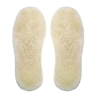 WOBAOS Sheepskin Replacement Insoles -Unisex Cozy Warm Thick Fleece Wool Insoles([1 pair] White, 11 D(M) US Men)