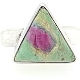 Natural Ruby in Fuchsite 925 Solid Sterling Silver Ring Size 5