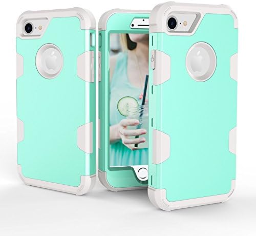 iPhone 7 Case(4.7 Inch),CLXYIG Hybrid Heavy Duty Three Layer Shockproof Defender Protective Case for Apple iPhone 7(Aqua,Grey)