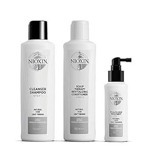 Nioxin 3-Part System | System 1 | Natural Hair with Light Thinning Hair Treatment | Scalp Therapy | Hair Thickening…