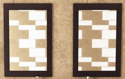 Set of 2 Bathroom Mirrors with Solid Wood Trim in Espresso
