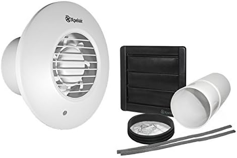 Xpelair Simply Silent DX100 with Wall Kit (300mm Telescopic Duct and External Grille) - Timer Round by Xpelair