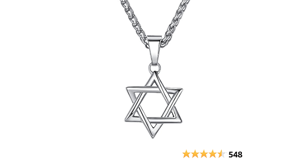 Stainless Steel Star of David Pendant 