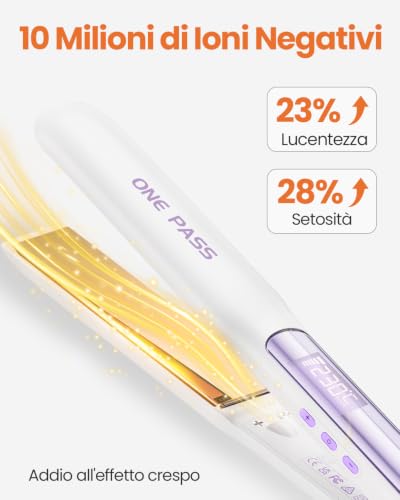 Faszin Professional Titanium Hair Straightener 30 mm 2 in 1 | Fast heating 20s, ionic anti-frizz technology, NTC sensor, dual voltage, ideal for thick hair or on the go