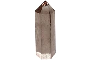 StoneStory Healing Crystal Smoky Quartz Wands Large 4 Inch 100mm 6 Faceted Prism Bars for for Reiki Chakra Meditation 1PC App