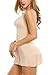 Avidlove Sleepwear Womens Chemise Sexy Nightie Full Slip Lace Babydoll Dress, Apricot, Small