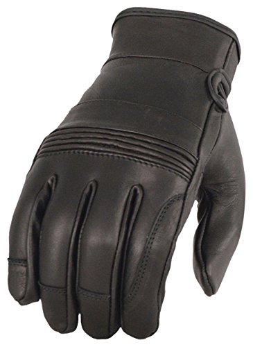 Milwaukee Leather Men's Riding Gloves with Gel Pam and Flex Knuckles (Black, Medium)