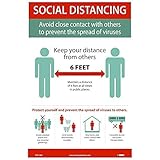 NMC PST148PP Social Distancing Poster, 18 X 12