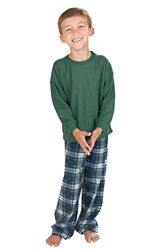 PajamaGram Flannel Tartan Plaid Matching Family Pajama Set, Youth 14, Multicolor