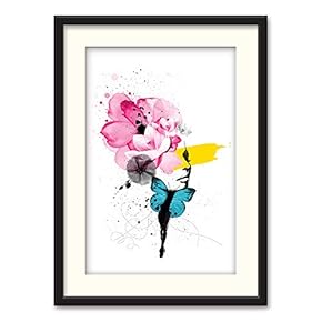 Black Framed Canvas Wall Art Romantic Paris Home Artwork Decoration for Living Room, Bedroom - 23x31 inches