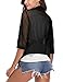 iClosam Womens Sheer Shrug Tie Front 3/4 Sleeve Cropped Bolero Cardigan