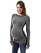 PattyBoutik Mama Trimmed Boat Neck Long Sleeve Maternity Tunic (Heather Gray L)