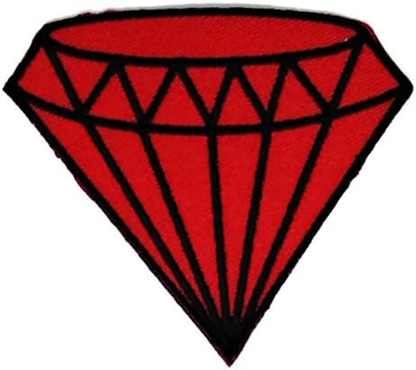 2.9 x 2.5 inches.Cute Red Daimond Patch Embroidered DIY Patches Cute Applique Sew Iron on Kids Craft Patch for Bags Jackets Jeans Clothes