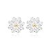 Jiayiqi Jewelry Women Pretty Flower Stud Earrings Silver Plated Earrings