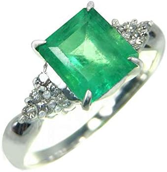 K18wg 1 0ct エメラルド 指輪 リング コロンビア産 5月 誕生石 天然石 e