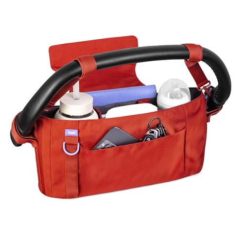 Ubbi Fleuri Anywhere Stroller Organizer, Features Front Zippered Pocket, 2 Cup…