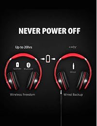 Audífonos Mpow Bluetooth supraaurales, audífonos inalámbricos Hi Fi estéreo, plegables, cojinetes para orejas con proteína de memoria, con micrófono integrado y en modo alámbrico para PC teléfonos celulares TV