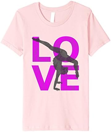 Kids LOVE Gymnastics Awesome Gymnast Turns Flips Girl T-Shirt 10 Pink