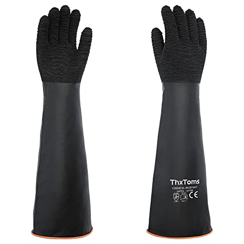 ThxToms Heavy Duty Rubber Gloves, Versatile Latex Chemical Resistant