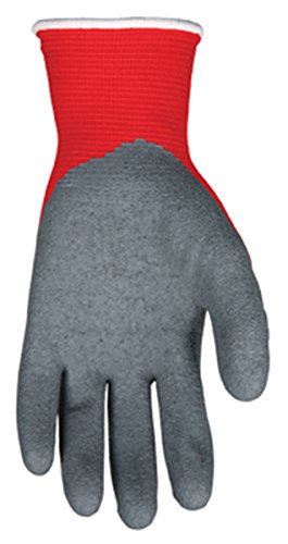 Memphis Glove N9680S Ninja Flex Nylon Shell Gloves with Latex Dip Palm and Fingertips, Gray/Red, Small, 1-Pair - Thumbnail 2