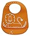 Modern Twist Bucket-Bib 100% Food-Grade Silicone, Waterproof and Reusable, Dandy Lion – Orange
