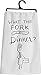 Primitives by Kathy Cotton Kitchen Towel, 28-Inch by 28-Inch, What The Fork