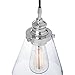 Globe Electric 65381 Mercer 1-Light Pendant, Polished Chrome Finish, Clear Glass Shade with Black Fabric Cord, Bulb Not Included