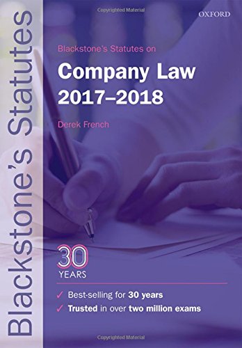 [R.E.A.D] Blackstone's Statutes on Company Law 2017-2018 (Blackstone's Statute Series) T.X.T