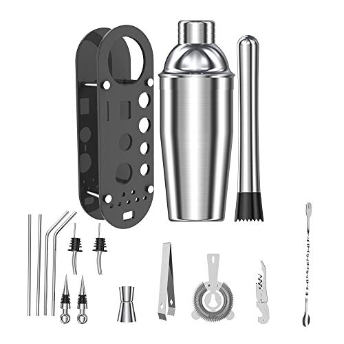 Syrace Mixologie-Barkeeper-Set mit Ständer, 750 ml, Edelstahl, ideal zum Mixen von Getränken – Bild 4