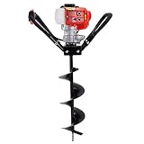 XtremepowerUS 81094 2365 43cc Gas Posthole Digger One Man Auger w/ 8" Bit, White