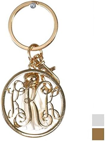 Personalized Monogrammed Alphabet Initial Letter Keychain, Key Ring, Bag Charm w/Tassel
