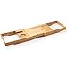 Mosa Natural Bamboo Bathtub Tray Bath Caddy Book Wine Glass Holder, 27.6