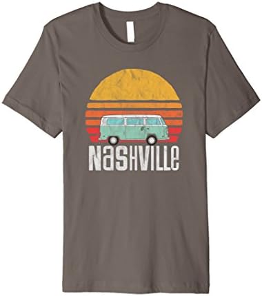 Mens Nashville, TN - Vintage Hippie Van Road Trip T-Shirt 2XL Asphalt