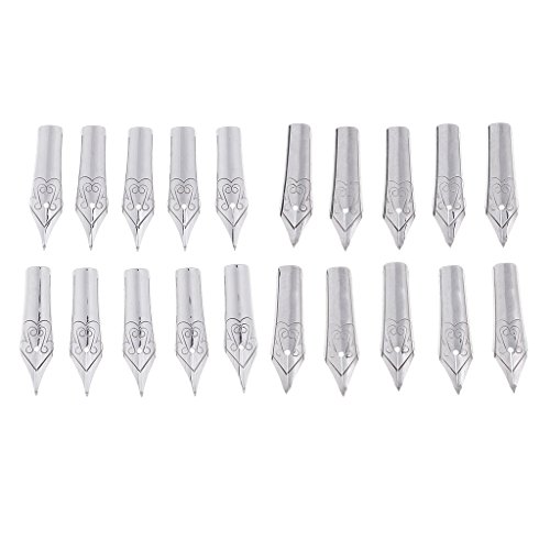 image for D DOLITY 10 Pieces Universal Fountain Pen Tips Replacement Nibs Letter