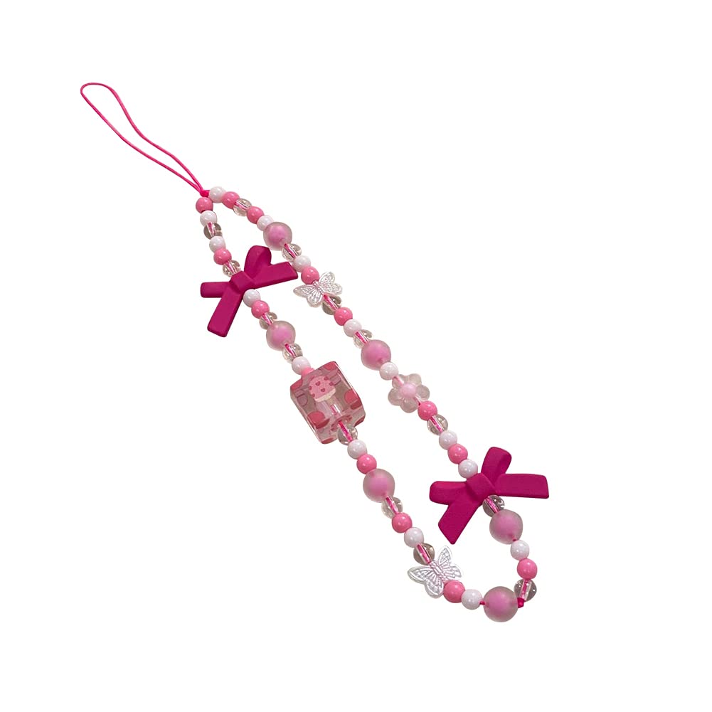 LICHENGTAI Universal Beaded Phone Strap, Charm Beaded Phone Lanyard Wrist Strap Cell Phone Charms Beaded Phone Chain Cute Bracelet Charm for Girl Women Camera Car Key