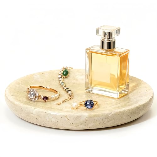 HAMAKAWA Natural Marble Ring Dish Beige 5.5 inch