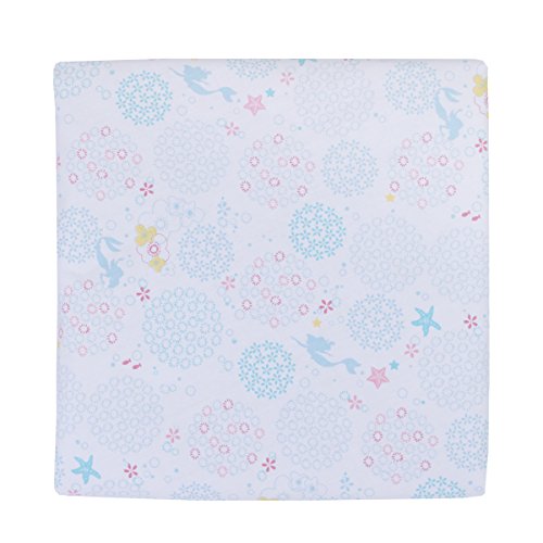 Disney Ariel Sea Princess Crib Sheet, White/Blue/Pink/Gold Pricepulse
