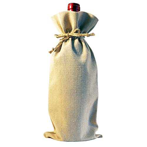 Bulk Blank Wine Bags for Heat Transfer Vinyl 10-Pack Reusable Customizable for Crafts Gifts Wedding Event Swag Linen with Jute Drawstrings